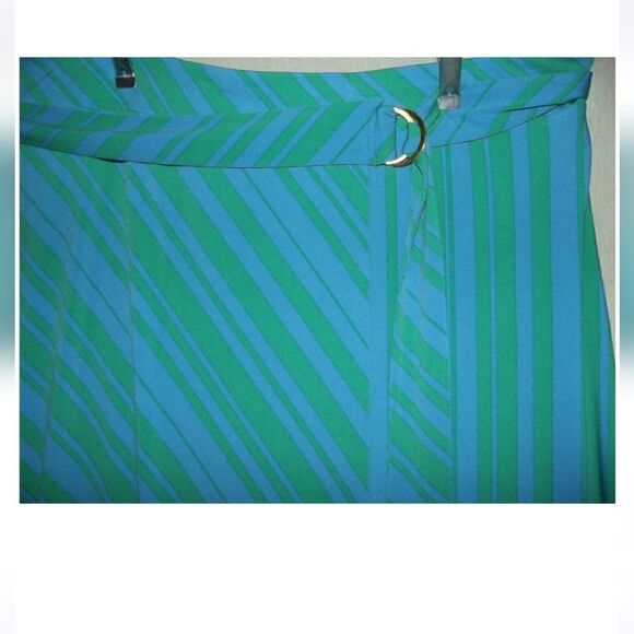 IMAN L striped skirt, belted assymetrical - Picture 7 of 13